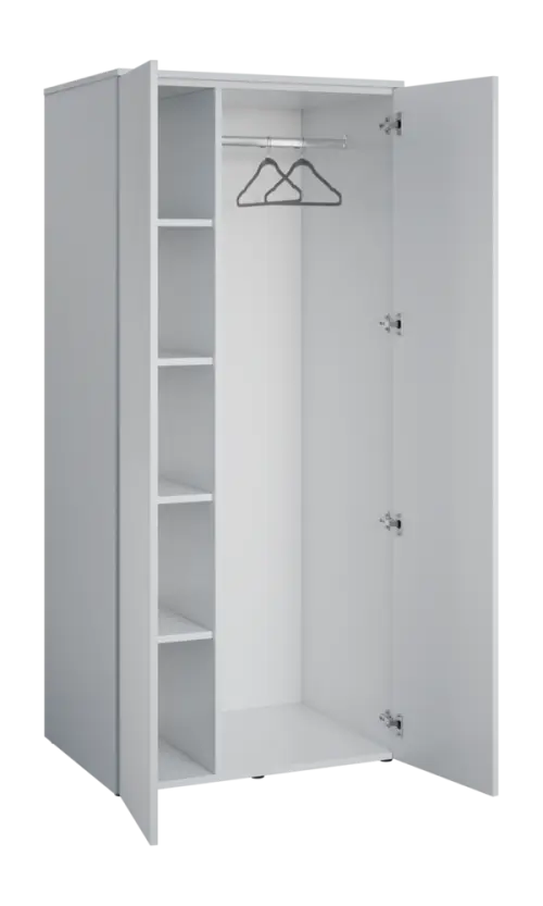 PPST 5 - 82 šatní skříň, 2-dveřová, tyč, 1800x800x600, bílá